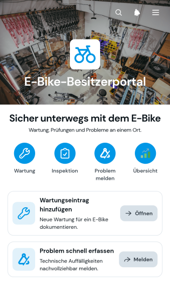 E-Bike-Besitzerportal-App