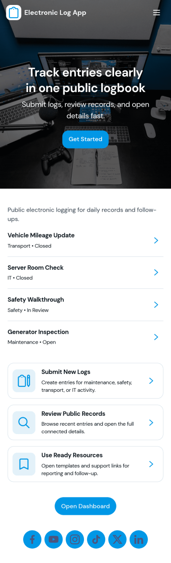 E Log App Template