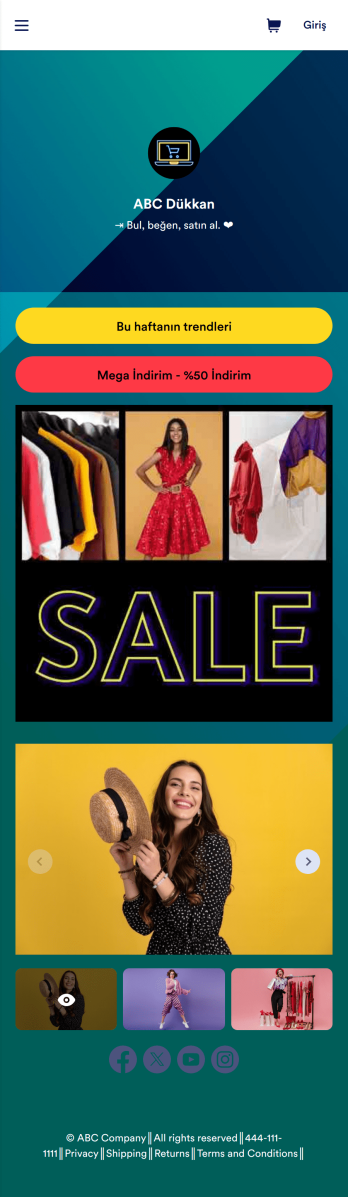 E-ticaret Uygulaması Template