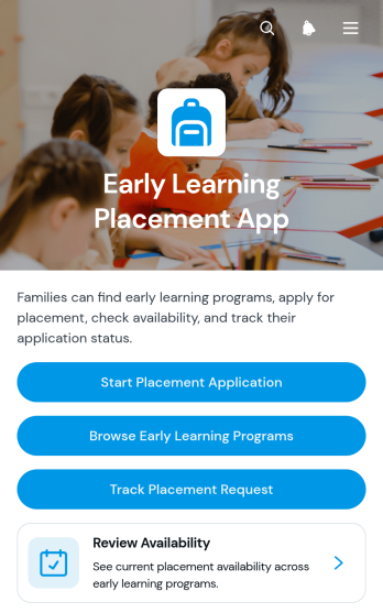 Early Learning Placement App Template