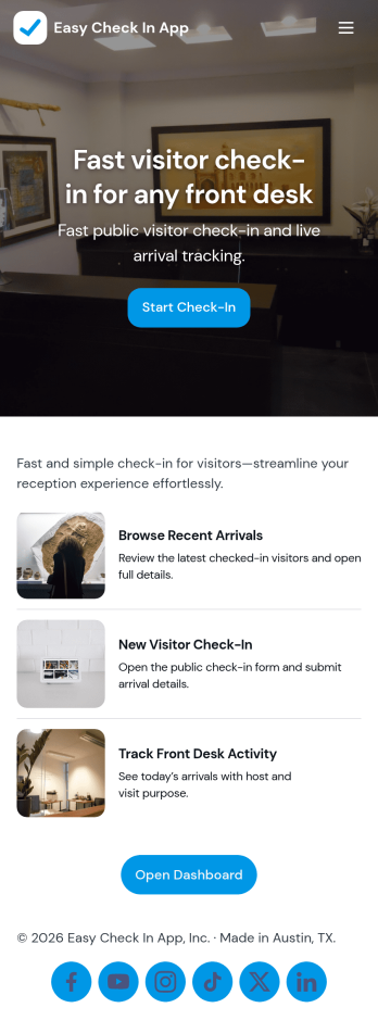 Easy Check in App Template
