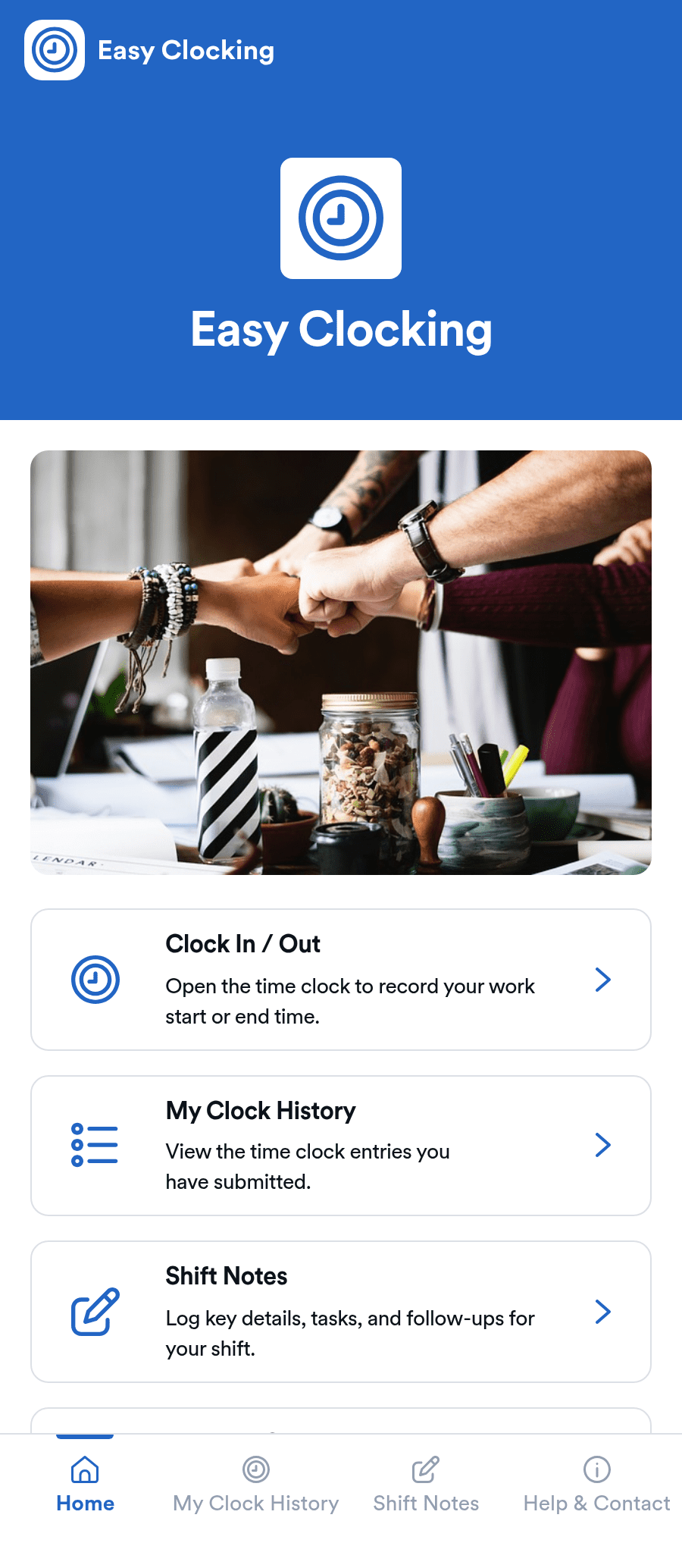 Easy Clocking App Template | Jotform