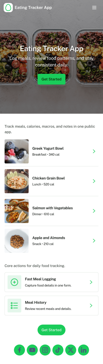 Eating Tracker App Template