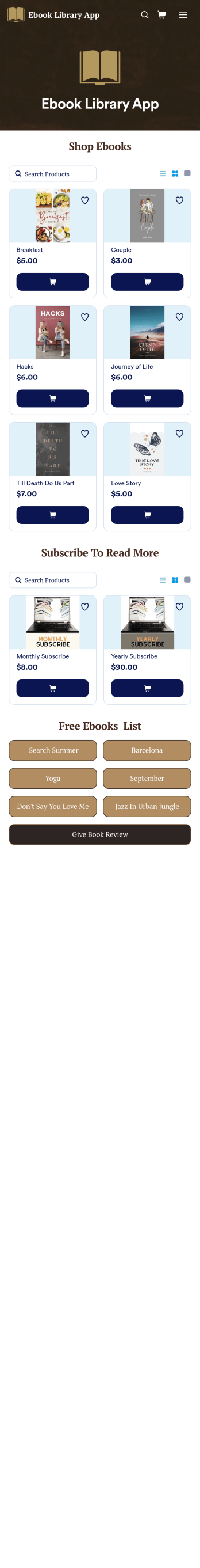 Ebook Library App Template