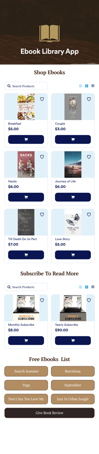 Ebook Library App Template