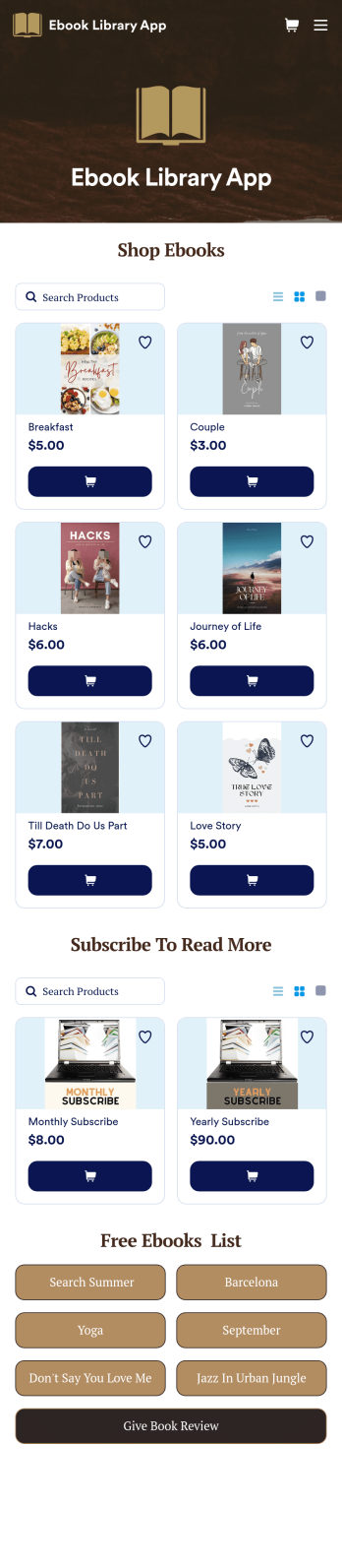 Ebook Library App Template