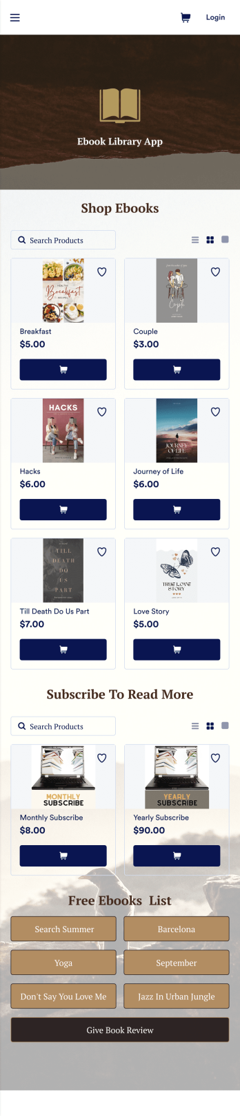 Ebook Library App Template