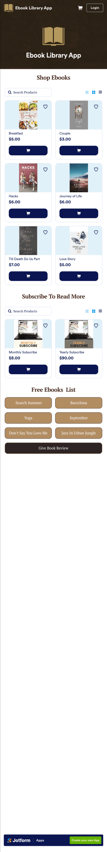 Ebook Library App Template
