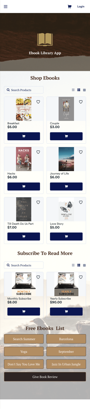 Ebook Library App Template