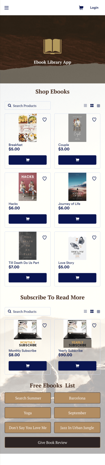 Ebook Library App Template