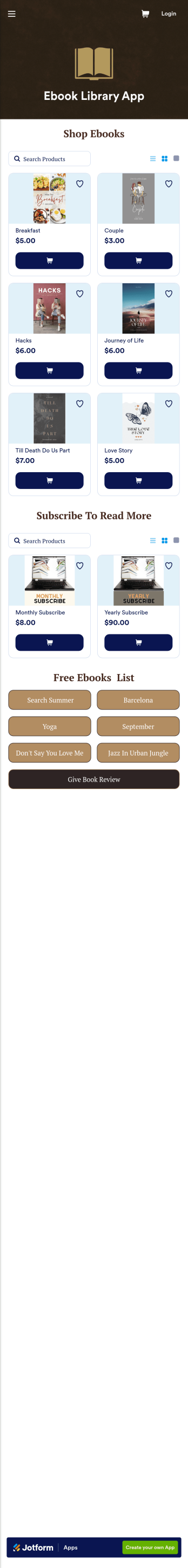 Ebook Library App Template