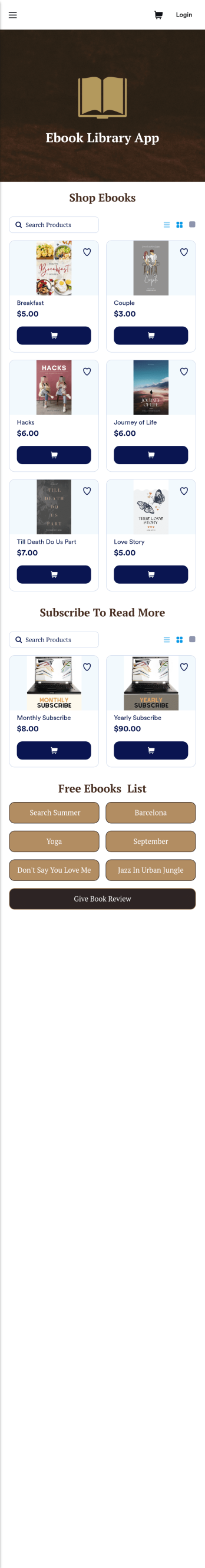 Ebook Library App Template