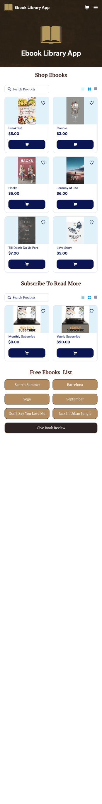 Ebook Library App Template