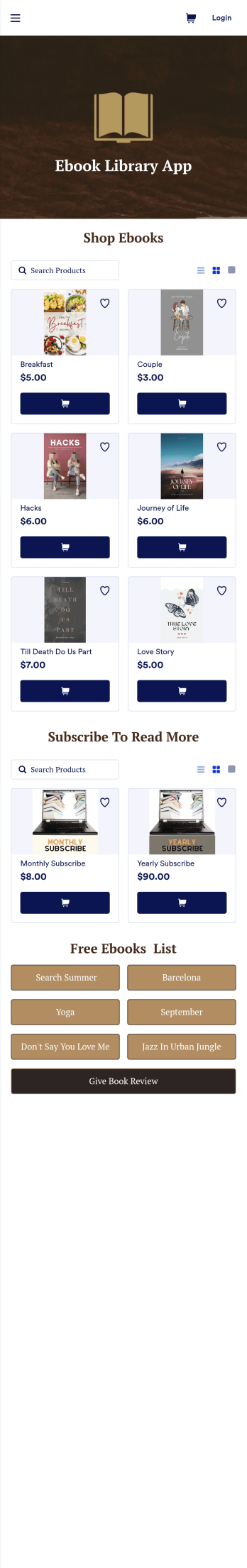 Ebook Library App Template