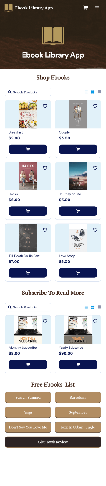 Ebook Library App Template