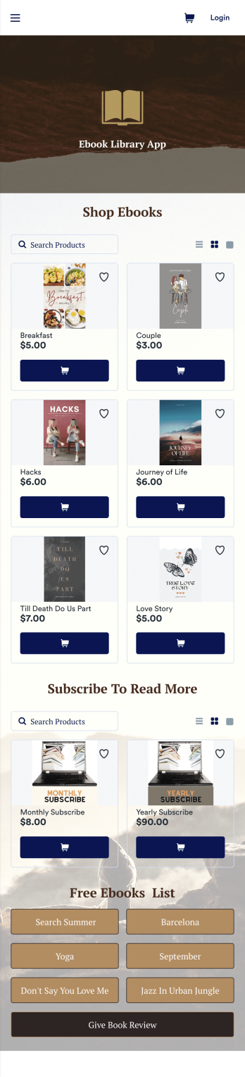 Ebook Library App Template