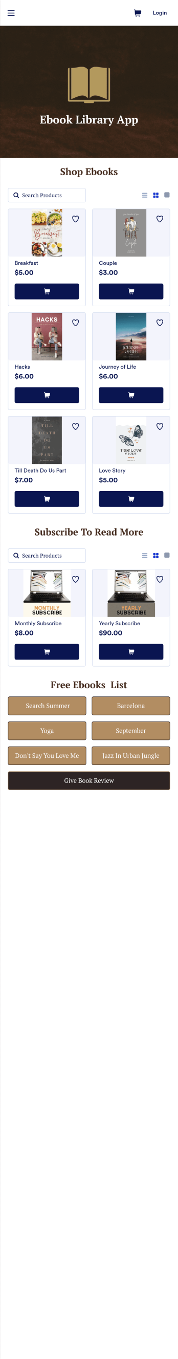 Ebook Library App Template
