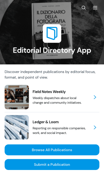 Editorial Directory App Template
