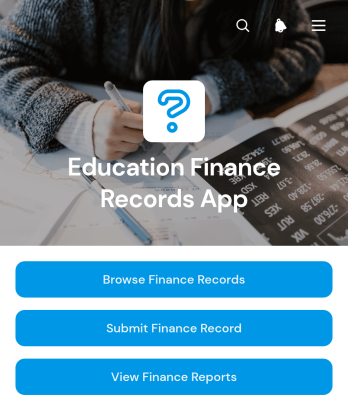 Education Finance Records App Template