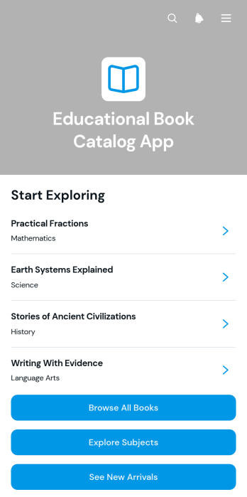 Educational Book Catalog App Template