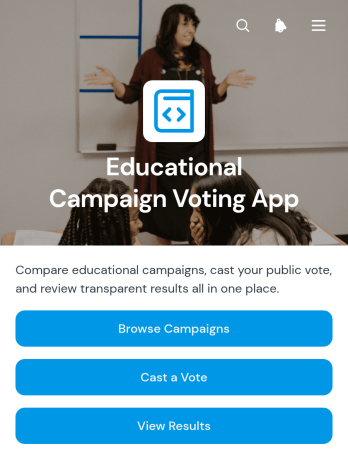 Educational Campaign Voting App Template