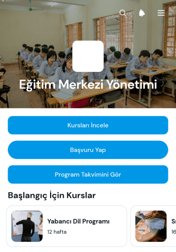 Eğitim Merkezi Yönetim Uygulama Șablonu
