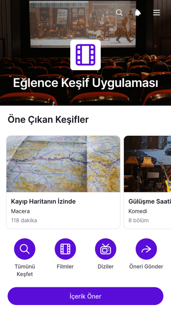 Eğlence Keşif Uygulama Șablonu