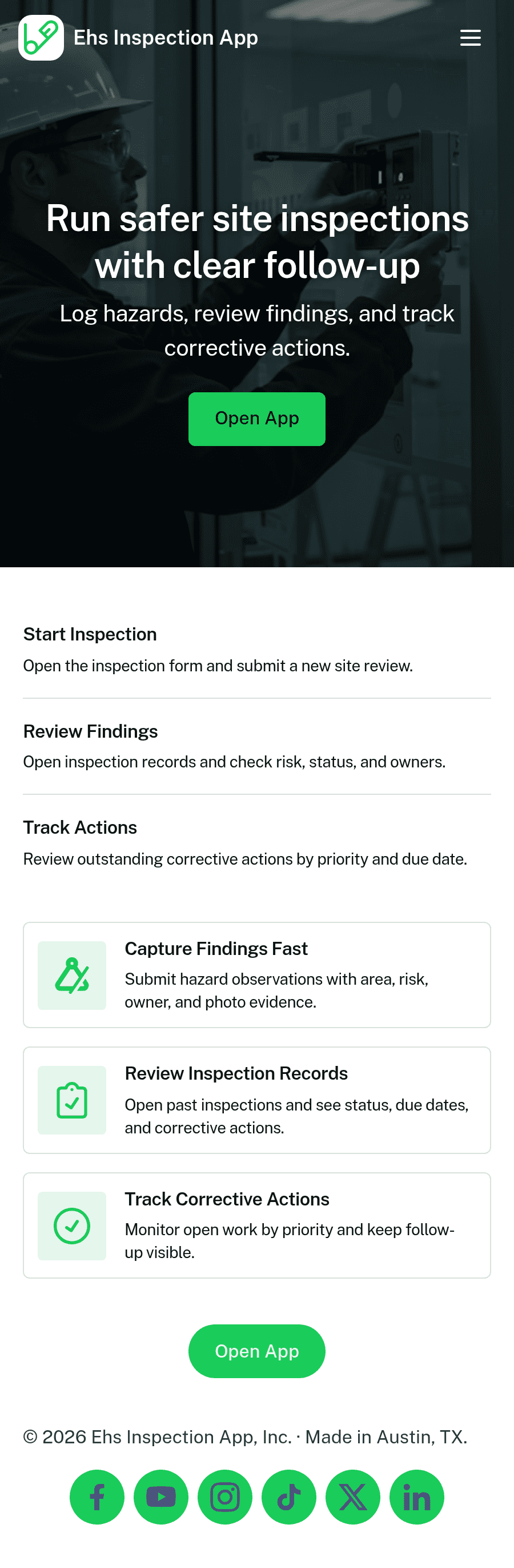 Model Inspection App Ehs Inspection App Template | Jotform