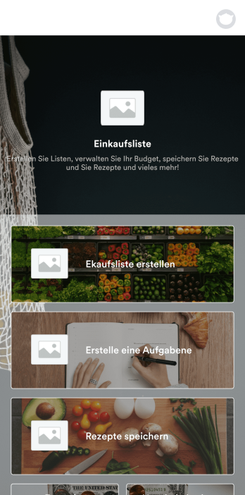 Einkaufsliste-App Template