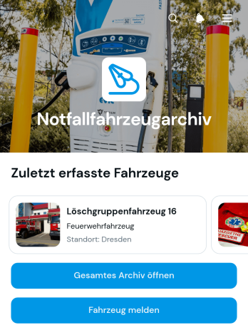 Einsatzfahrzeug-Archiv-App