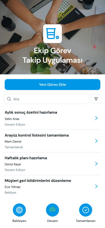 Ekip Görev Takip Uygulama Șablonu