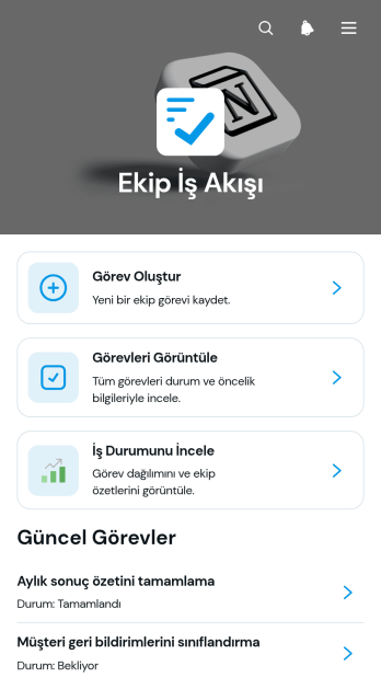 Ekip İş Akışı Uygulama Șablonu