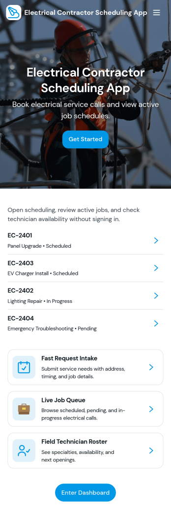 Electrical Contractor Scheduling App Template