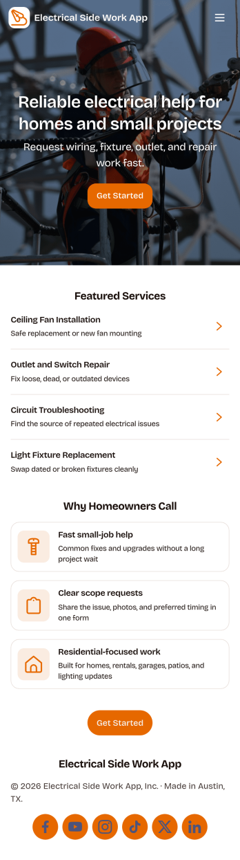 Electrical Side Work App Template