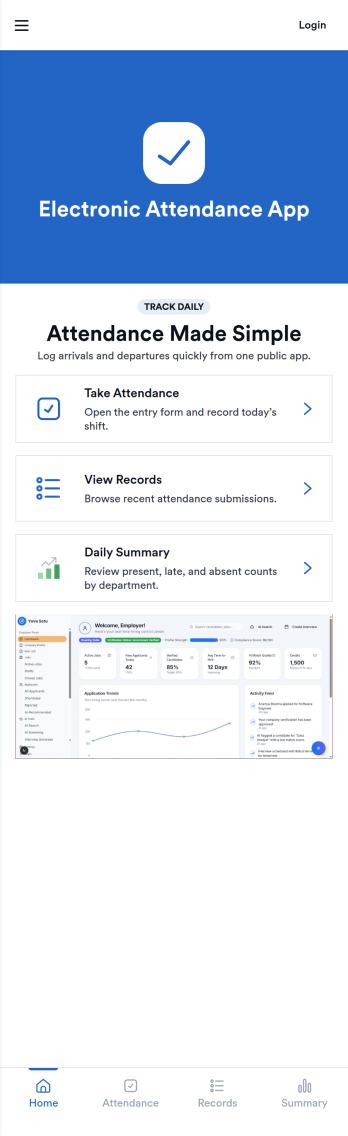 Electronic Attendance App Template