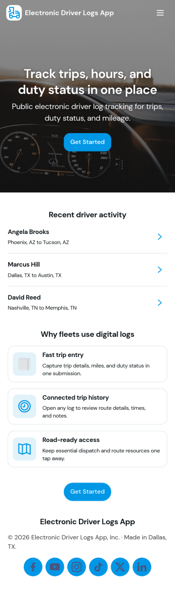 Electronic Driver Logs App Template