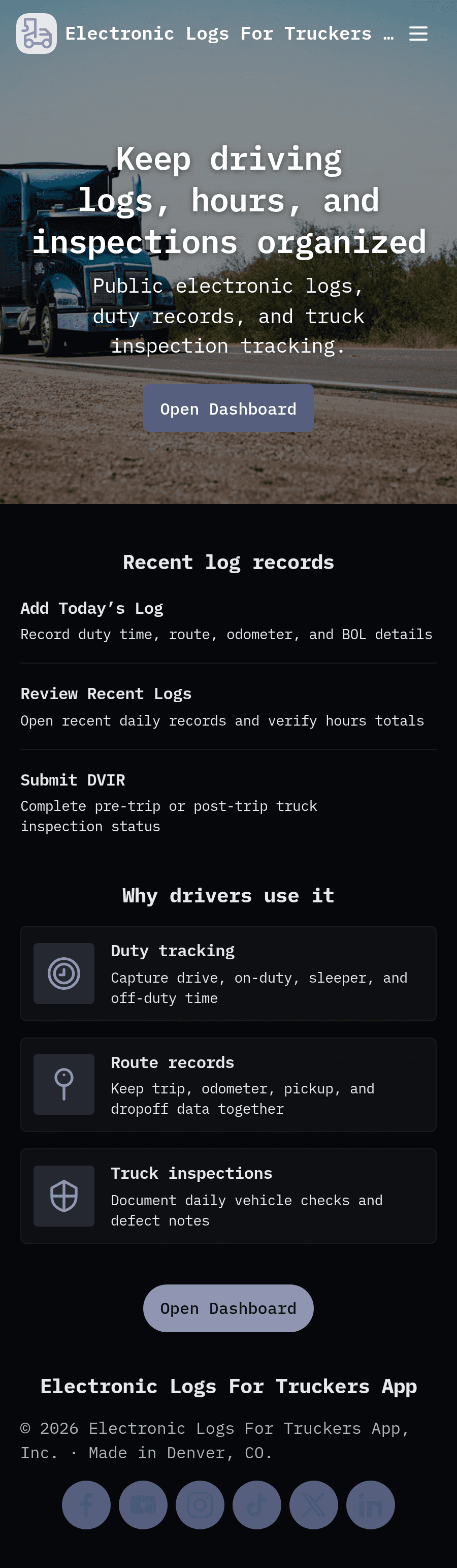 Electronic Logs for Truckers App Template | Jotform