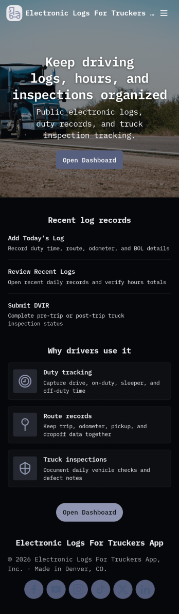 Electronic Logs for Truckers App Template