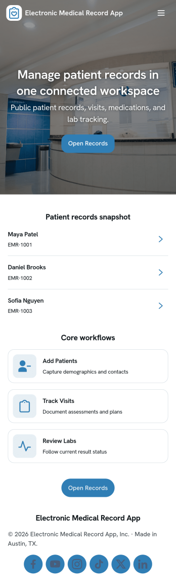 Electronic Medical Record App Template