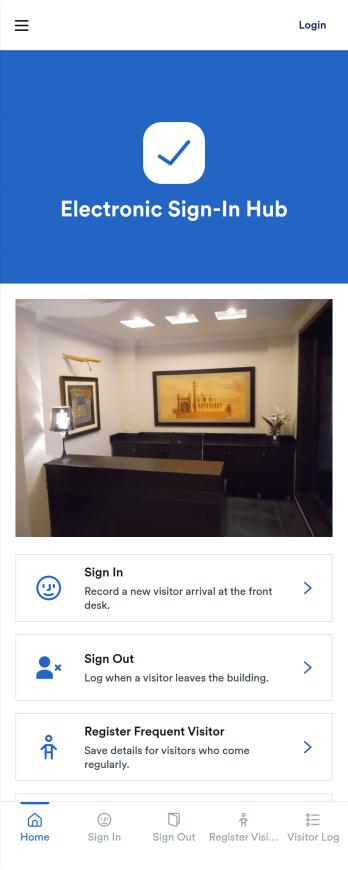 Electronic Sign-In Hub App Template