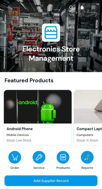Electronics Store Management App Template