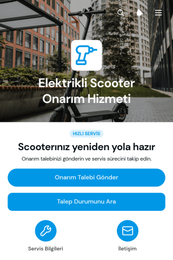 Elektrikli Skuter Onarım Hizmeti Uygulama Șablonu