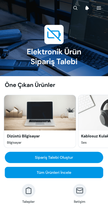 Elektronik Sipariş Talep Uygulama Șablonu