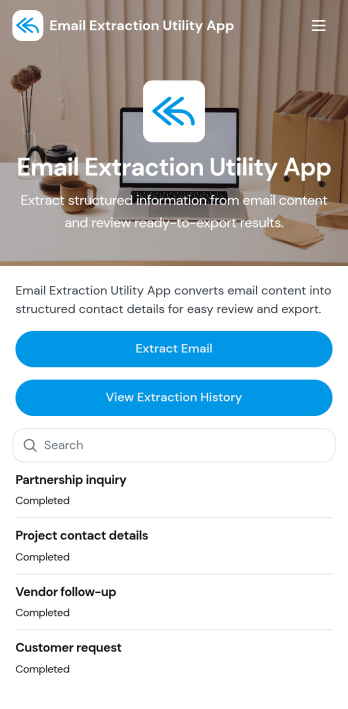 Email Extraction Utility App Template