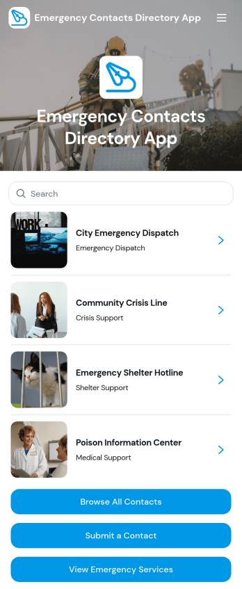 Emergency Contacts Directory App Template