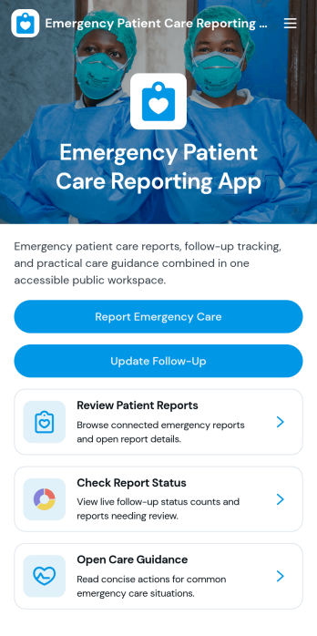 Emergency Patient Care Reporting App Template