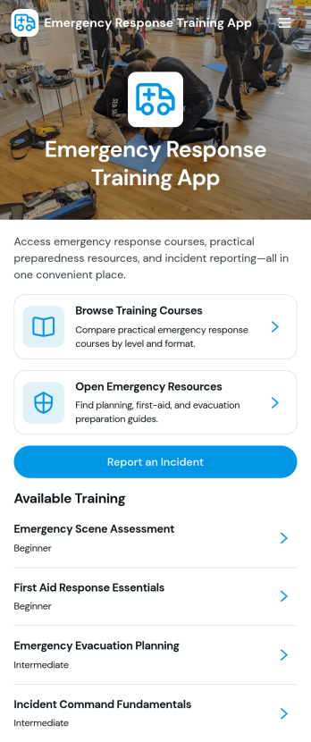 Emergency Response Training App Template