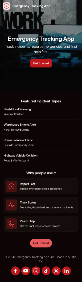 Emergency Tracking App Template