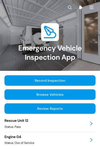 Emergency Vehicle Inspection App Template