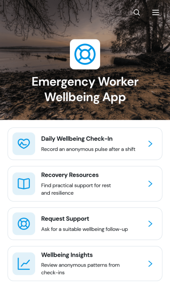 Emergency Worker Wellbeing App Template